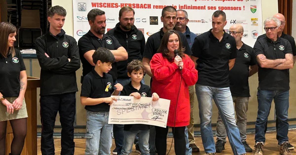 Wisches. Les pompiers remettent 7 502 € à l’Arame pour les enfants malades