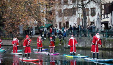 les pères Noël en stand up paddle attendus ce samedi pour une balade sur l’Ill