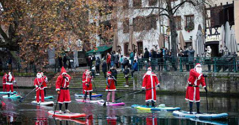 les pères Noël en stand up paddle attendus ce samedi pour une balade sur l’Ill