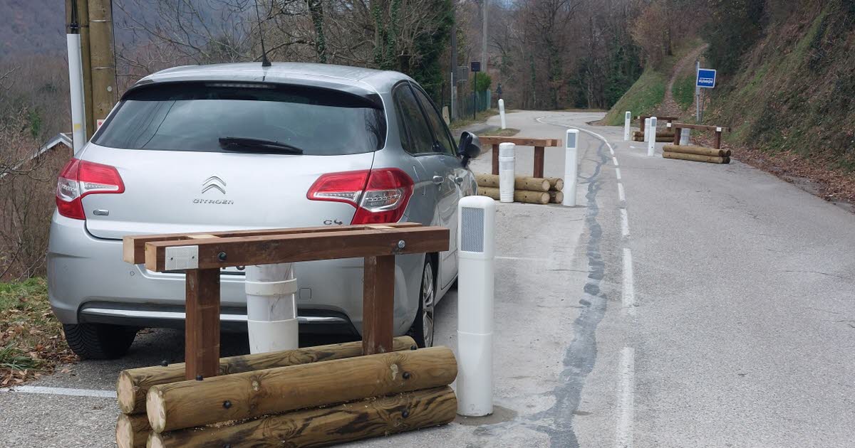 Proveysieux. La chicane de Moretière, pour lutter contre la vitesse excessive