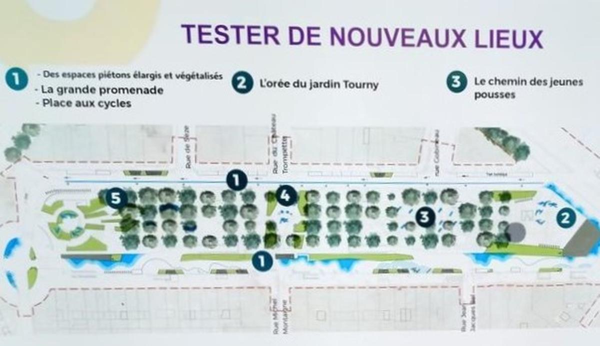 Plan des aménagements transitoires présenté à la mairie en mai 2025.
