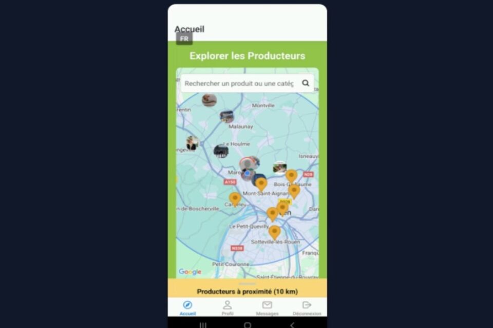 L'application, sous forme de carte interactive, est encore en cours de développement.