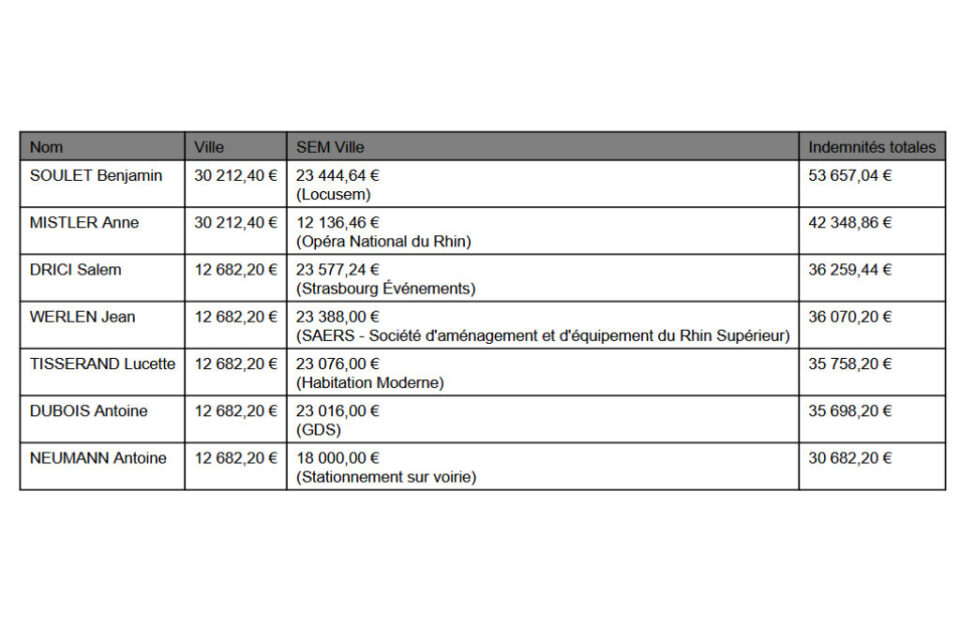 Certains élus touchent des indemnités pour deux fonctions.
