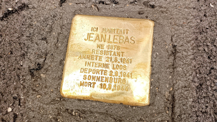 Un Stolperstein en hommage à Jean Lebas