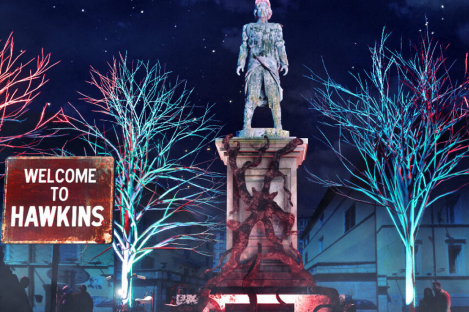 La place Sathonay va se tranformer en décor de Stranger Things (Netflix) lors de la Fête des Lumières 2025 à Lyon.