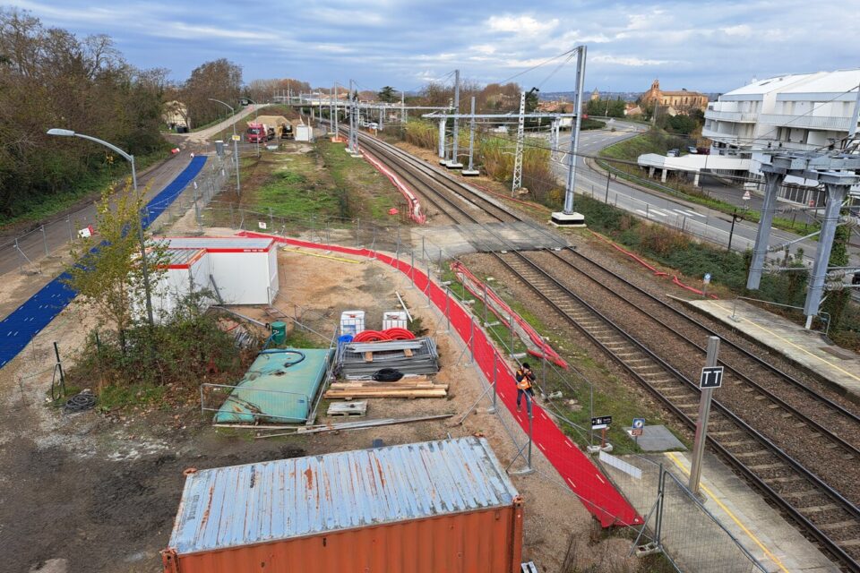25% des travaux des AFNT ont été réalisés au nord de Toulouse, ici au niveau de la halte de Saint-Jory.