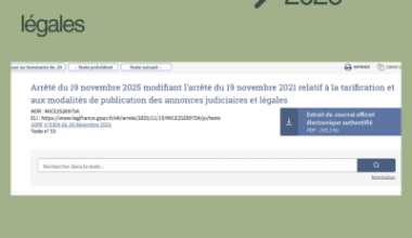 Prix des annonces légales 2026 : les forfaits et tarifs publiés au JO du 28 (…)