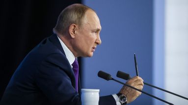 Le président russe Vladimir Poutine lors de sa conférence de presse annuelle, le 23 décembre à Moscou.