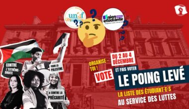 face à la liste UNEF-UE, pourquoi voter Le Poing Levé pour des élus de combat