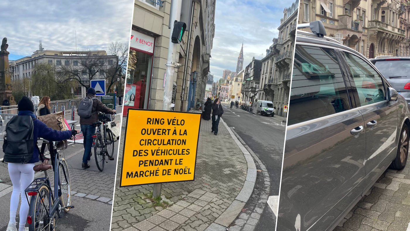 à Strasbourg, une asso dénonce la présence de voitures sur le Ring Vélo
