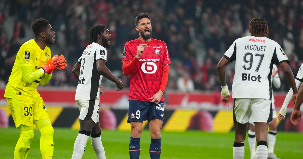 rapidement réduit à dix, le Losc de Giroud s’incline face à Rennes et lâche de précieux points