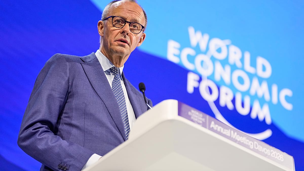 Friedrich Merz à Davos : menacer de conquérir un pays européen par la force est "inacceptable"