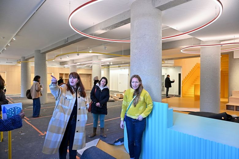 Lors de la visite de chantier de mille formes.