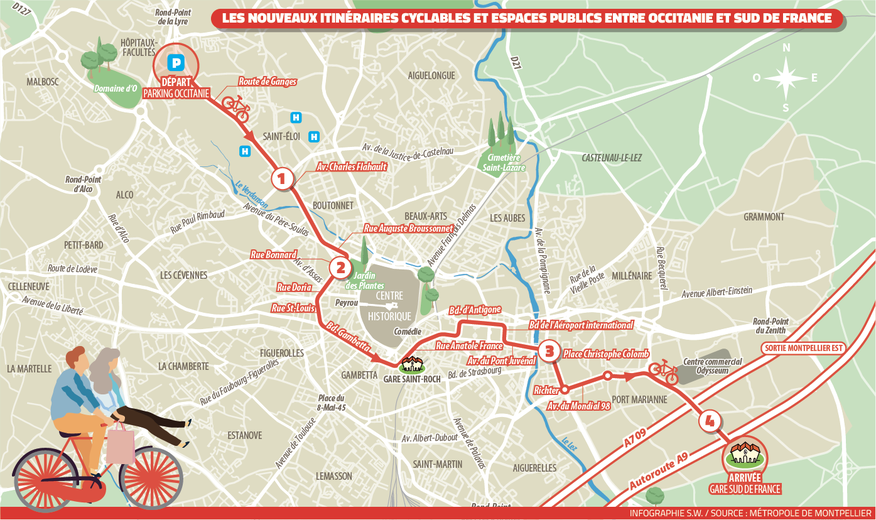 L’axe emprunté d’Occitanie à Sud de France.