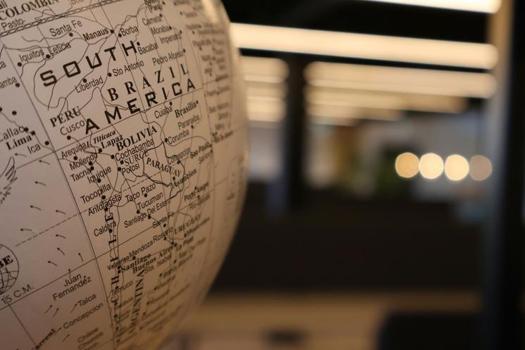 carte Amérique du Sud beige ancien 