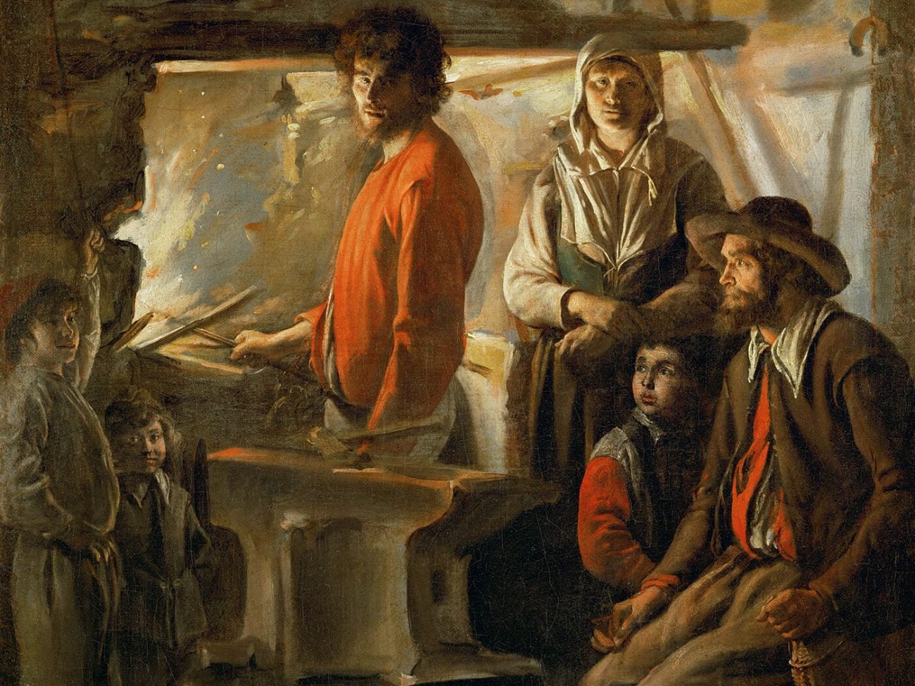 Louis Le Nain, La Forge (détail)