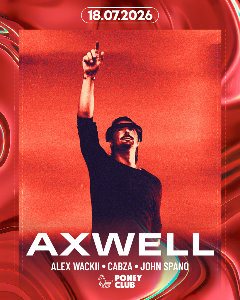 Affiche promotionnelle soirée Axwell au Poney Club