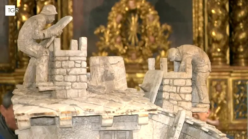 Un détail de l'œuvre monumentale "Le ramoneur", présentée pendant la foire de la Saint-Ours cette année.