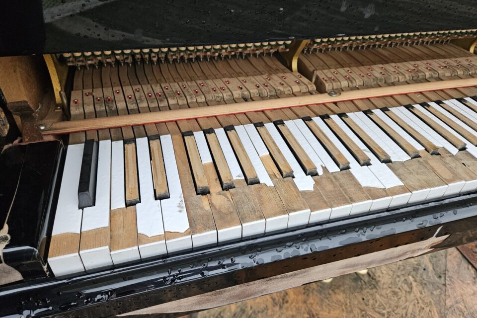 Seules les deux touches blanches les plus graves fonctionnent encore.