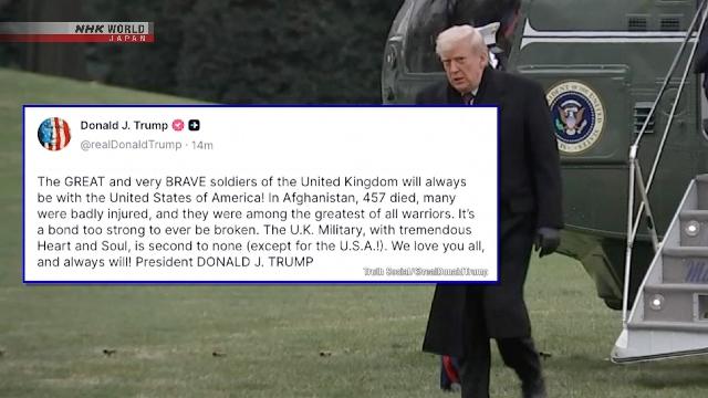 Donald Trump félicite les soldats britanniques après les critiques suscitées par ses propos sur les troupes de l'OTAN