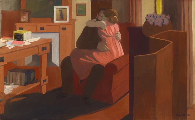 Félix Vallotton, « Cinq heures » (1898). Détrempe sur carton, 35,6 × 58,2 cm.