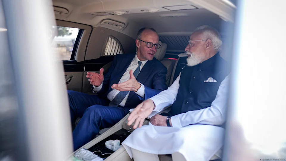 Sans citer nommément des pays comme les Etats-Unis ou la Chine, Friedrich Merz a déclaré que l'Allemagne et l'Inde, en particulier, souffraient de la "renaissance d'un protectionnisme malheureux"<span class="copyright">Kay Nietfeld/dpa/picture alliance</span>