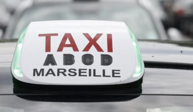 Des dizaines de taxis sont déjà déployés devant l'Hôtel de ville à Marseille