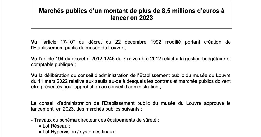 Louvre : un nouveau document à porter au dossier sécurité
