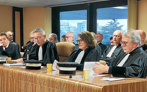 L’audience solennelle de rentrée du tribunal de commerce de Rennes a eu lieu ce lundi 19 janvier. Devant le micro, le président, Clément Villeroy de Galhau.