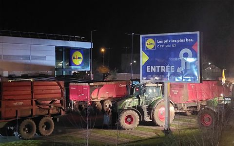 Morlaix, Landerneau, Plougastel-Daoulas… Des agriculteurs ont mené des actions contre plusieurs magasins Lidl du Finistère
