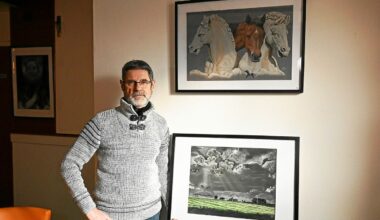 À Morlaix, Jean-François Trévien expose ses pastels au bar La Chope