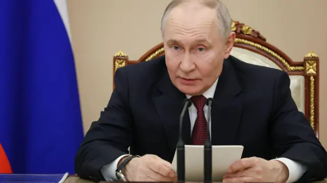 Le président Vladimir Poutine au Kremlin à Moscou, Russie, le 22 janvier 2026.