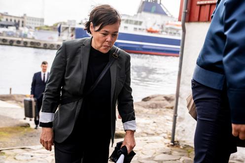 La ministre des affaires étrangères groenlandaise, Vivian Motzfeldt, aux îles Féroé, le 17 juin 2025.