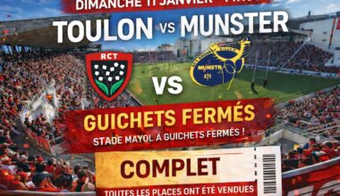 Toulon – Munster : Toutes les places ont été vendues !