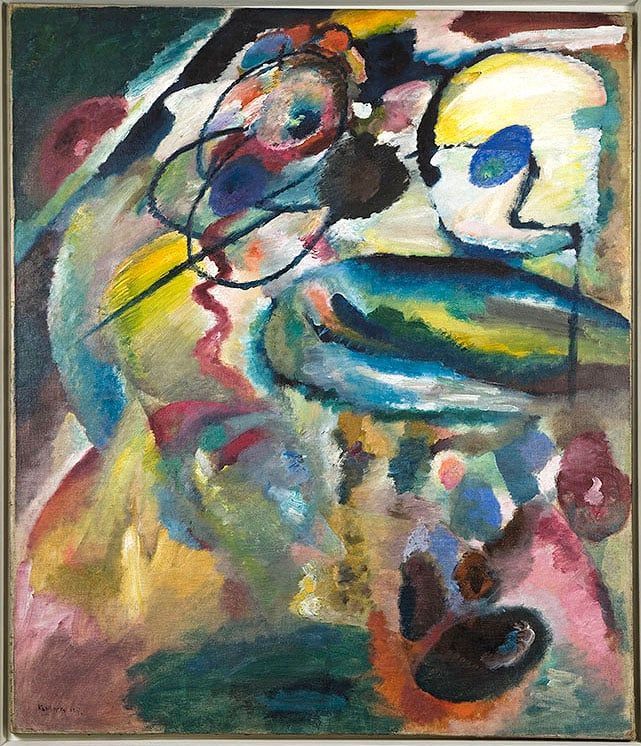 Tableau avec cercle (1911). Georgian National Museum, Tbilisi : Museum of Fine Arts, Collection of Russian Art - Vassily Kandinsky