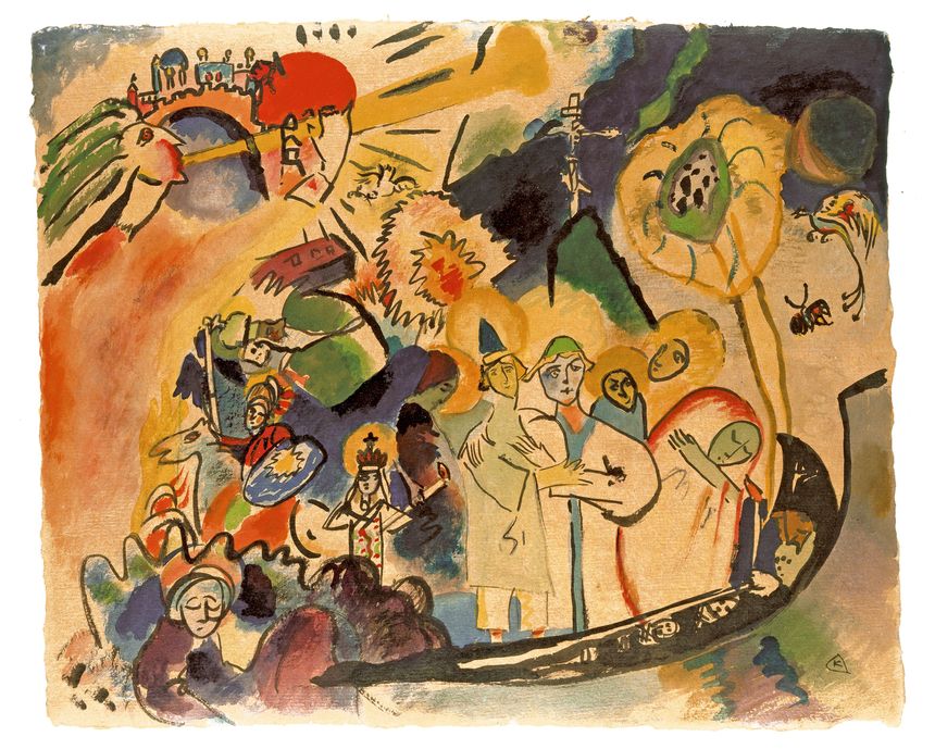 Vassily Kandinsky Allerheiligen / Toussaint, 1910 Aquarelle sur carton à dessin