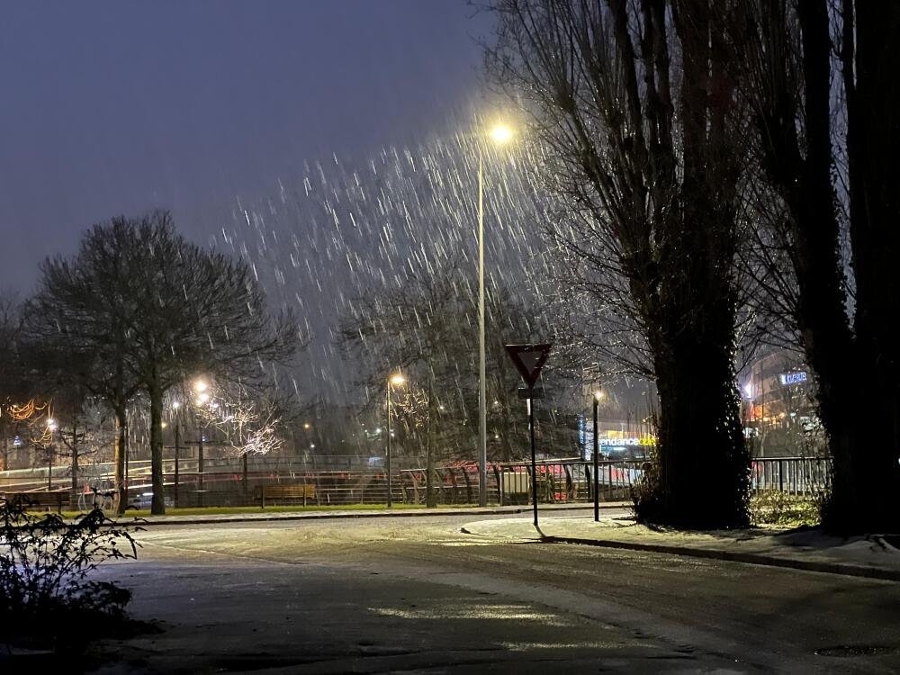 Il neigeait fort ce matin à Saint-Lô !