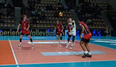 Le volleyeur chaumontais Théo Durand en réception.