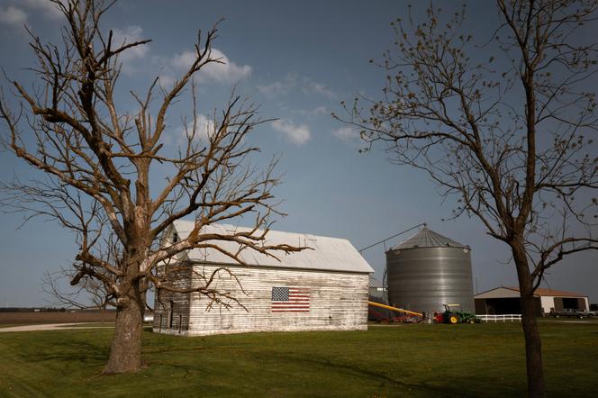 La grange d’une exploitation agricole près de Dwight, (Illinois), aux Etats-Unis,  le 28 avril 2025.