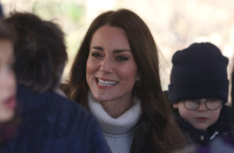 Kate, alors duchesse de Cambridge, visite le Stenurten Forest Kindergarten à Copenhague au Danemark dans le cadre de sa Royal Foundation Centre for Early Childhood, le 23 février 2022.