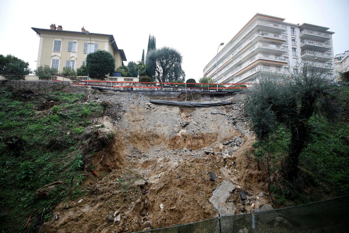 Eboulement d'une falaise dans le quartier du Ray qui avait en octobre dernier. 