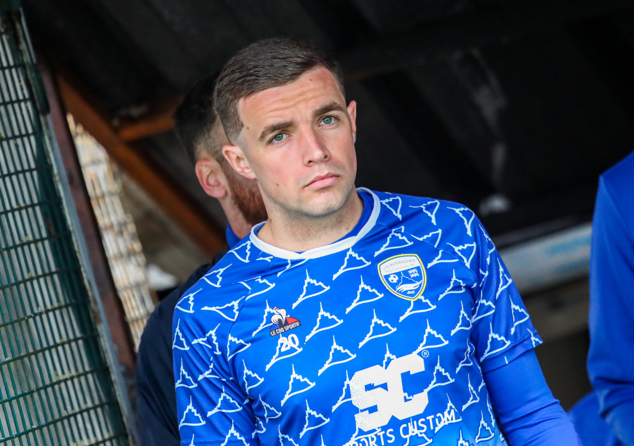 Alan Kérouédan, ici sous le maillot de l'US Avranches, devrait finir la saison en prêt au FC Rouen. ©Damien Deslandes