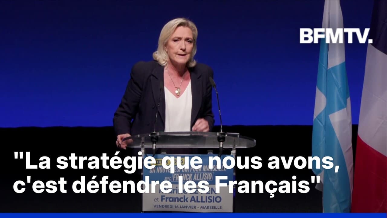 Candidature de Franck Allisio à l'élection municipale de Marseille:le discours de Marine Le Pen (RN)