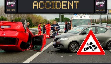 un accident impliquant 10 véhicules au niveau de Champigneulles