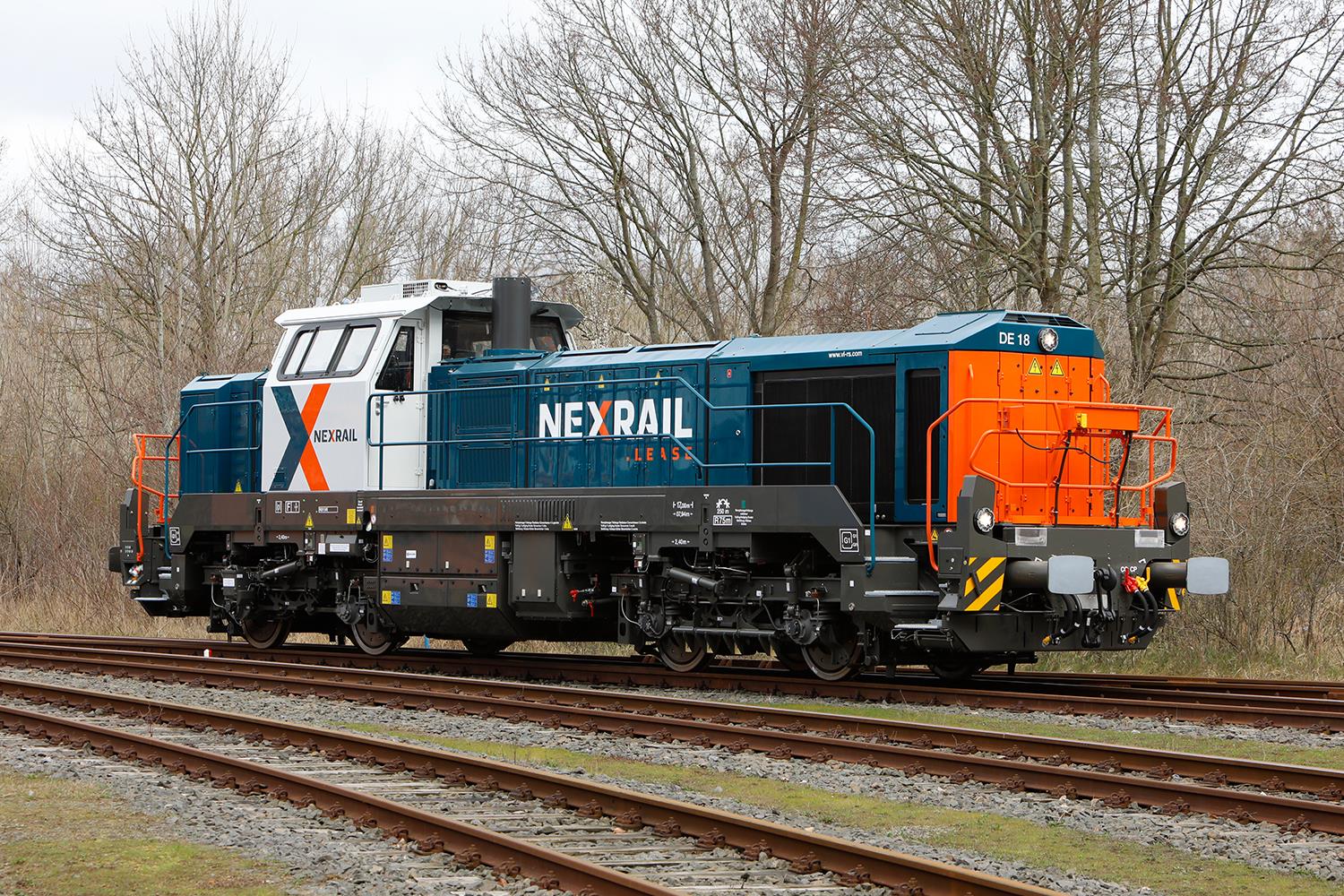 Une DE 18 Smart Hybrid en livrée Nexrail, série déjà homologuée en Belgique, en France et au Luxembourg (7 janvier 2026). Crédit photo : Nexrail