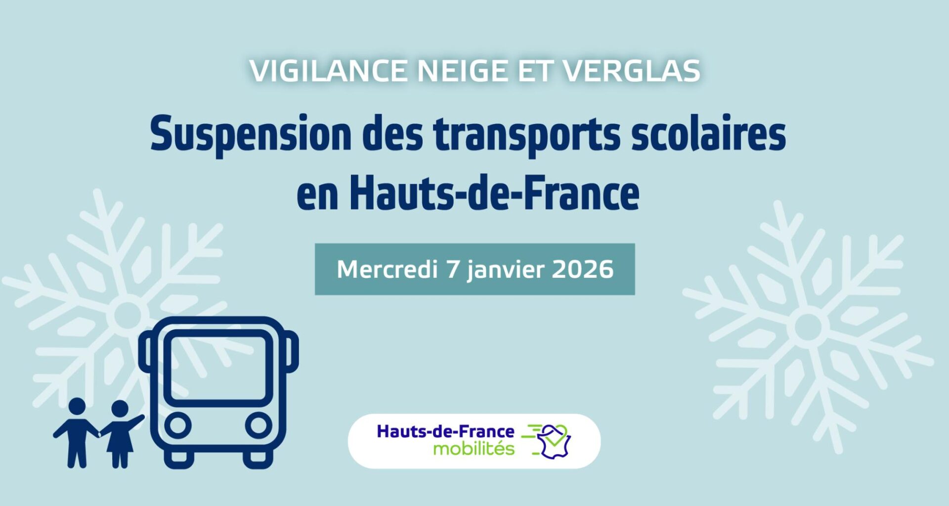 Conditions météorologiques : suspension totale des transports scolaires et interurbains en Hauts-de-France