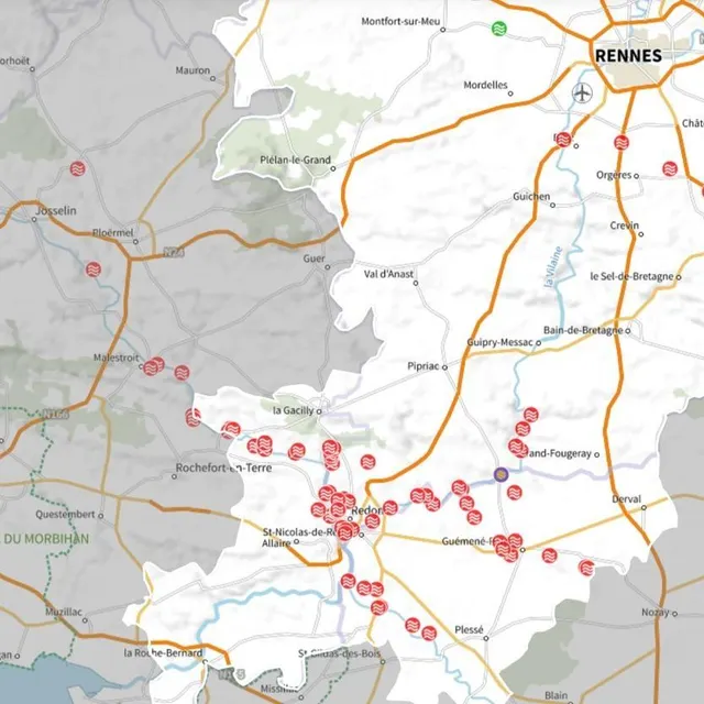 photo les routes coupées en raison des inondations, ce jeudi 29 janvier 2026.  ©  capture d’écran conseil départemental 35