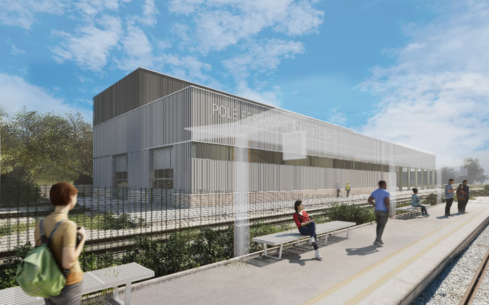 Projection 3D du futur site de maintenance et de remisage de Mirecourt.