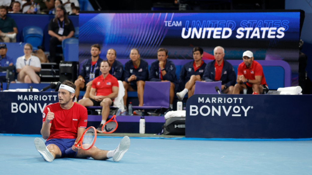 Taylor Fritz, sonné après sa défaitre contre Sebastian Baez (Alamy)