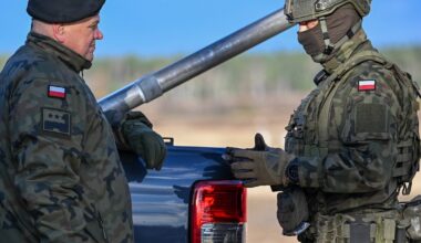 Des soldats polonais s'entraînent sur un système américain pour neutraliser des drones ennemis.